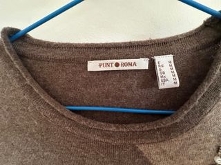 Jersey Punto Roma mujer marrón y beige