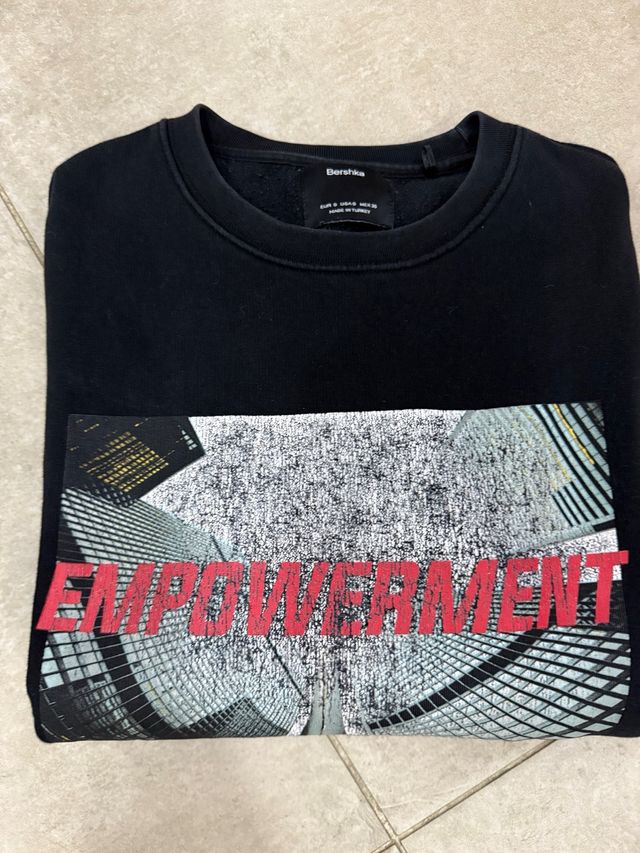 Felpa Bershka Nera Unisex Taglia s