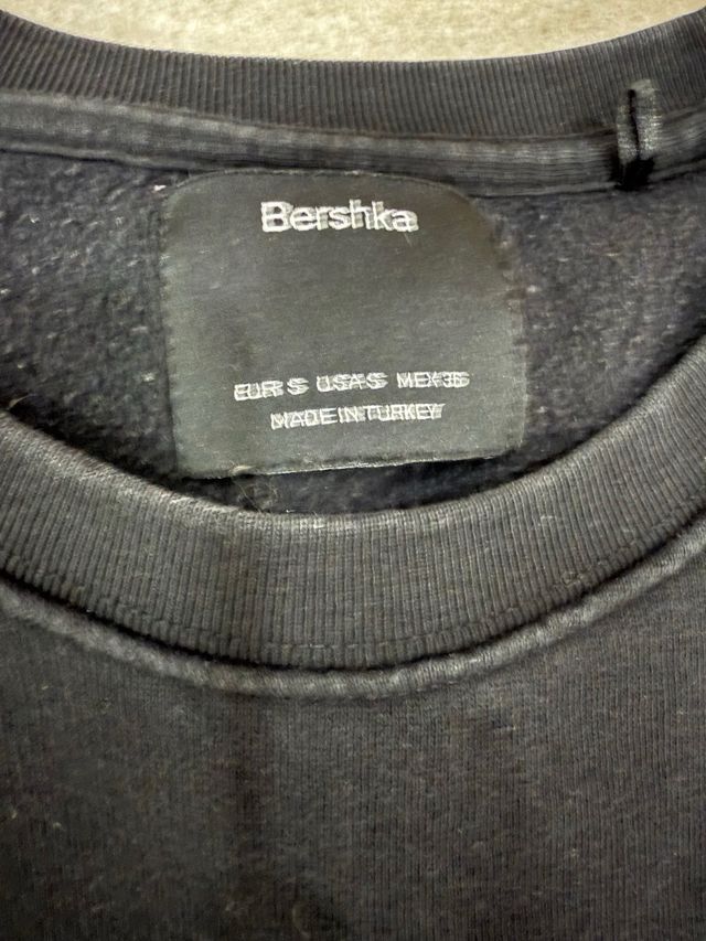 Felpa Bershka Nera Unisex Taglia s