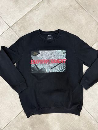 Felpa Bershka Nera Unisex Taglia s