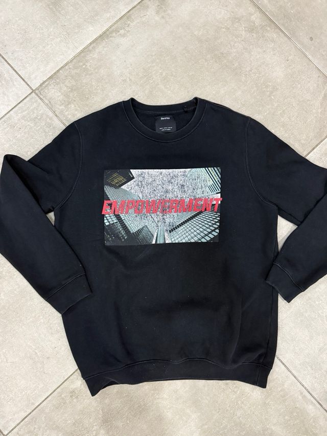 Felpa Bershka Nera Unisex Taglia s