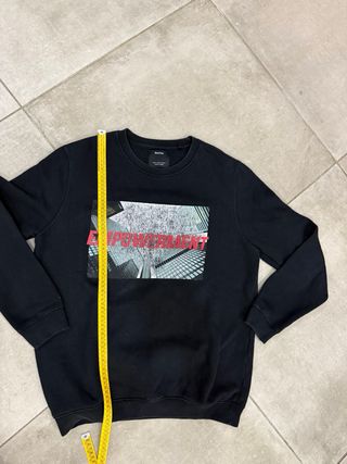 Felpa Bershka Nera Unisex Taglia s