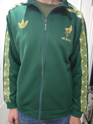 Chaqueta Adidas Retro México Verde y Dorado