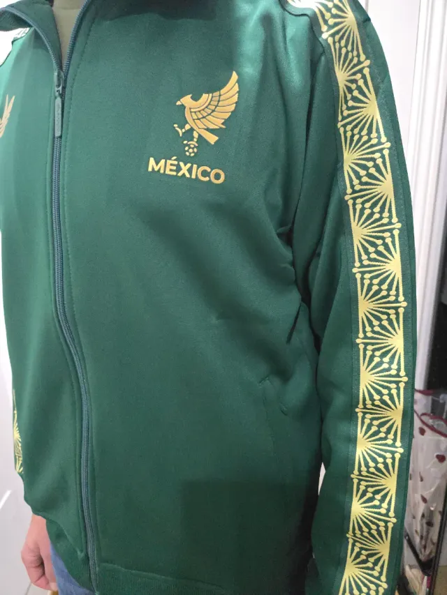 Chaqueta Adidas Retro México Verde y Dorado