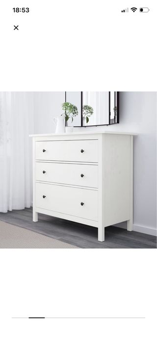 Cómoda 3 cajones Ikea blanca Serie Hemnes