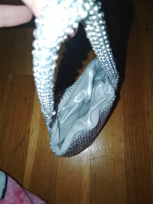 Bolso fiesta lentejuelas plateado