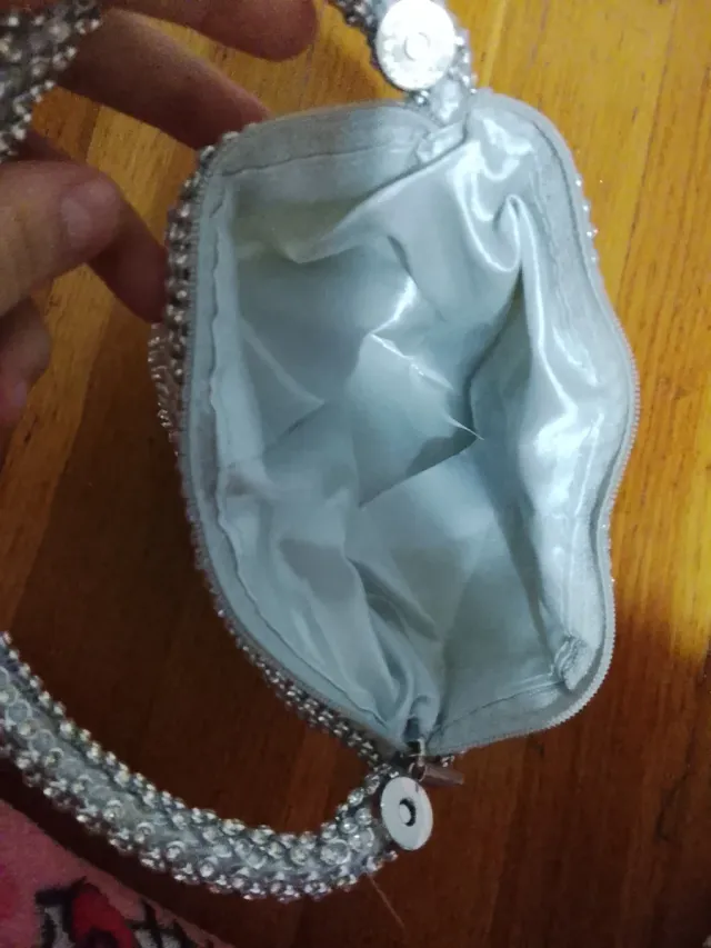 Bolso fiesta lentejuelas plateado