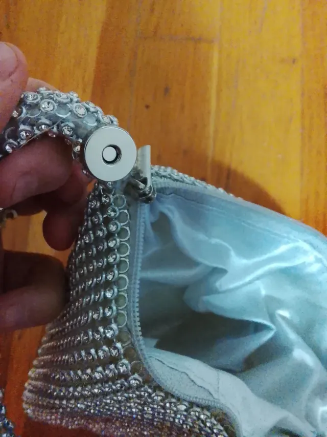 Bolso fiesta lentejuelas plateado