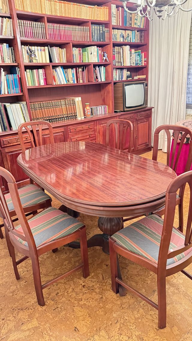 Mesa comedor y 6 sillas.