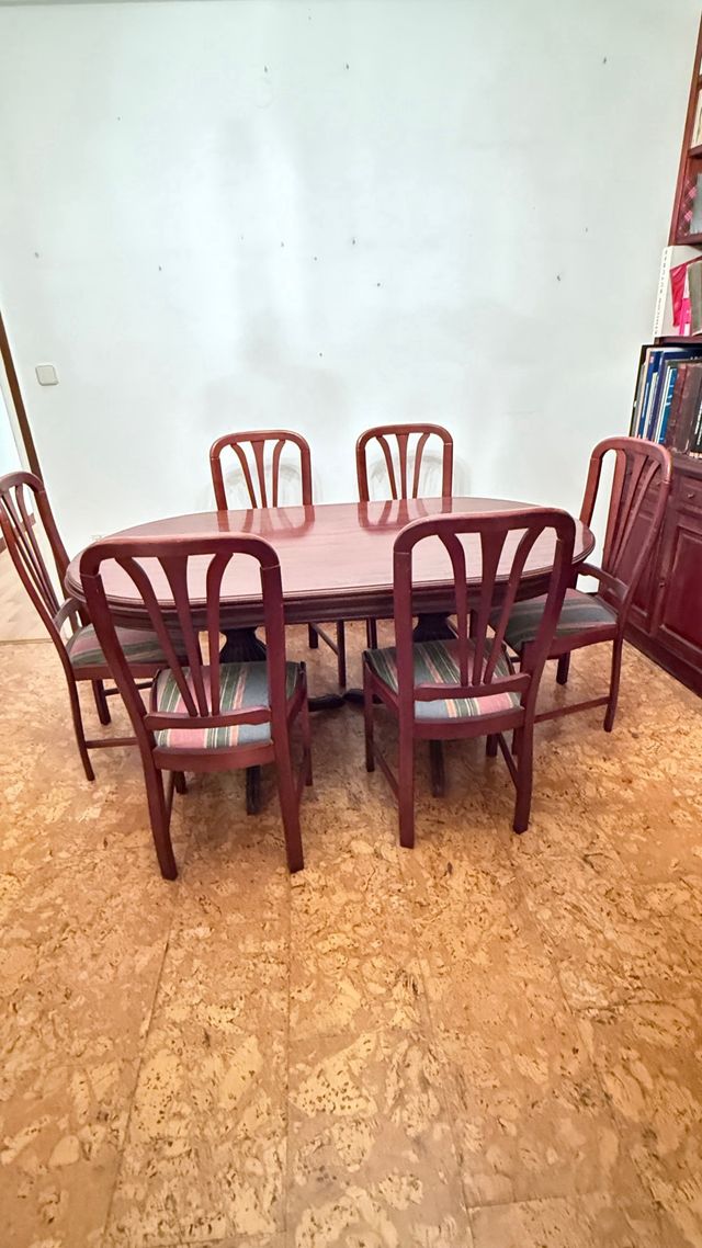 Mesa comedor y 6 sillas.