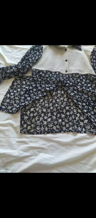 Blusa manga larga Gasa y Punto Mujer