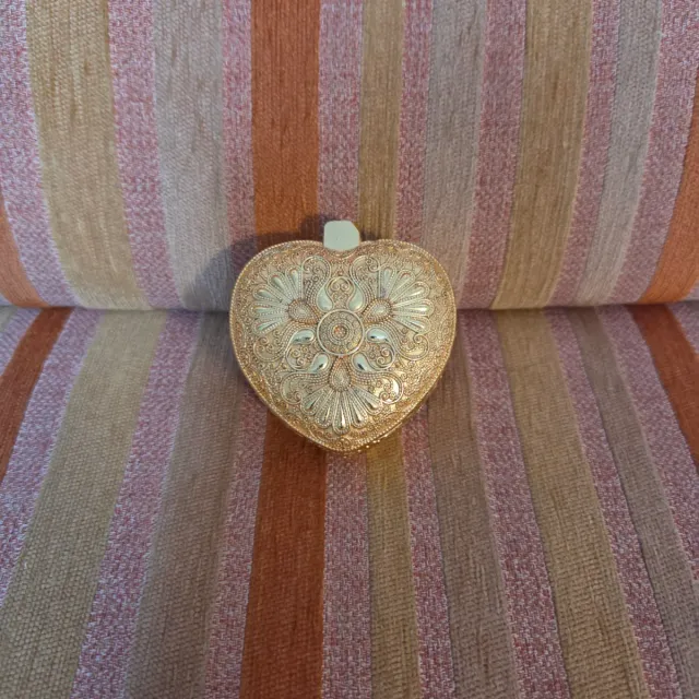 Caja Joyero en Forma de Corazón Dorado