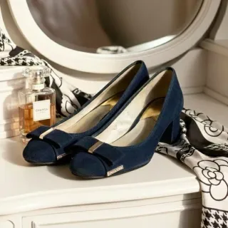 Michael Kors - Zapatos de ante azul con lazo