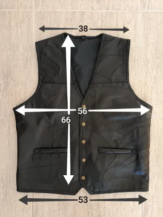 Chaleco vaquero cuero auténtico L Medidas indicada