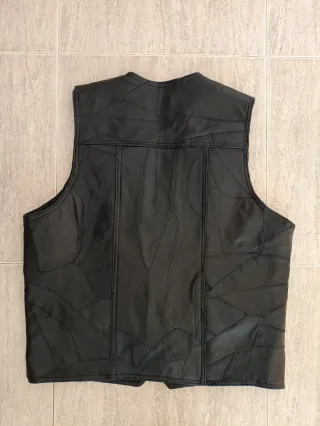 Chaleco vaquero cuero auténtico L Medidas indicada