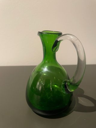 Jarra pequeña de cristal bicolor verde