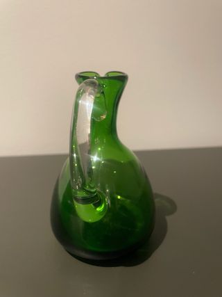 Jarra pequeña de cristal bicolor verde