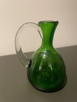 Jarra pequeña de cristal bicolor verde