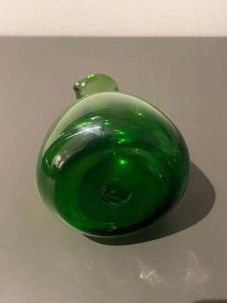 Jarra pequeña de cristal bicolor verde