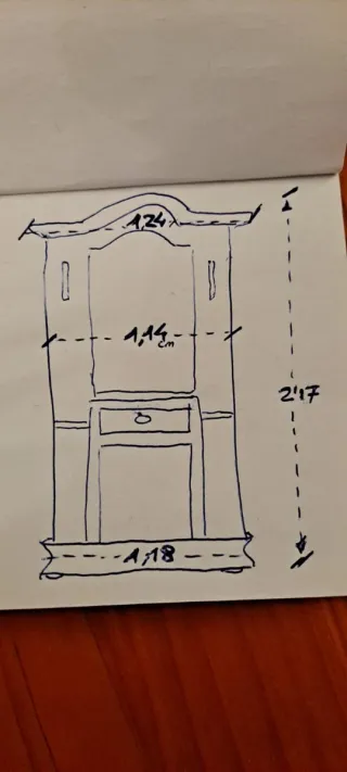 Mueble recibidor provenzal con espejo