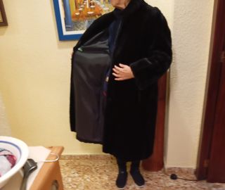 Abrigo imitación visón negro