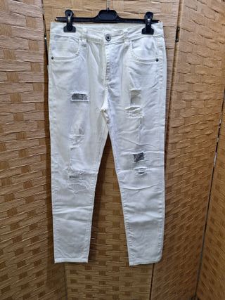 Pantaloni bianchi donna XS con strass