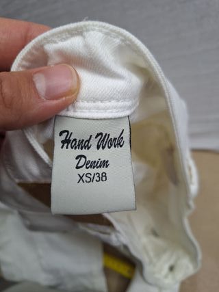 Pantaloni bianchi donna XS con strass