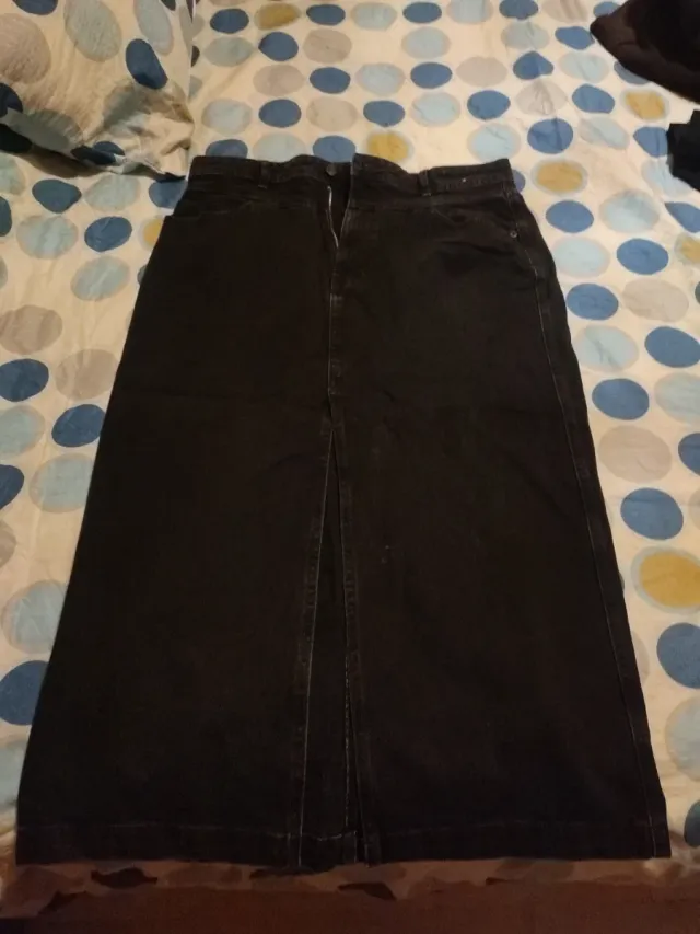Falda larga vaquera negra