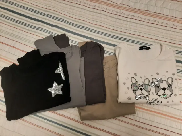 Lote 5 Camisetas Niña Talla 8-10 Años