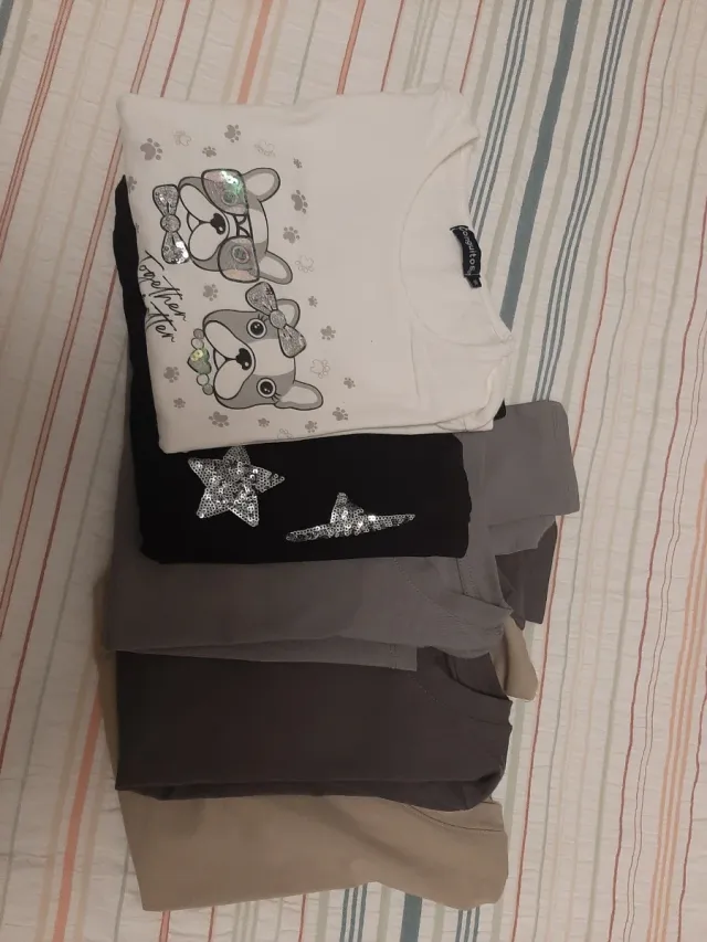 Lote 5 Camisetas Niña Talla 8-10 Años