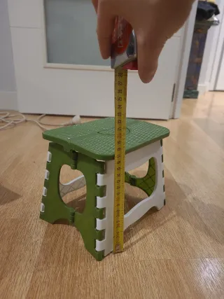 Taburete Plegable Verde y Blanco