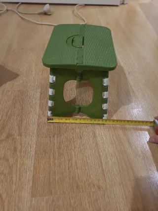 Taburete Plegable Verde y Blanco