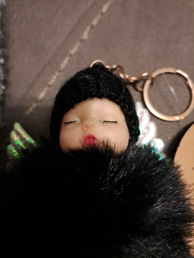 Portachiavi angioletto pon pon morbido