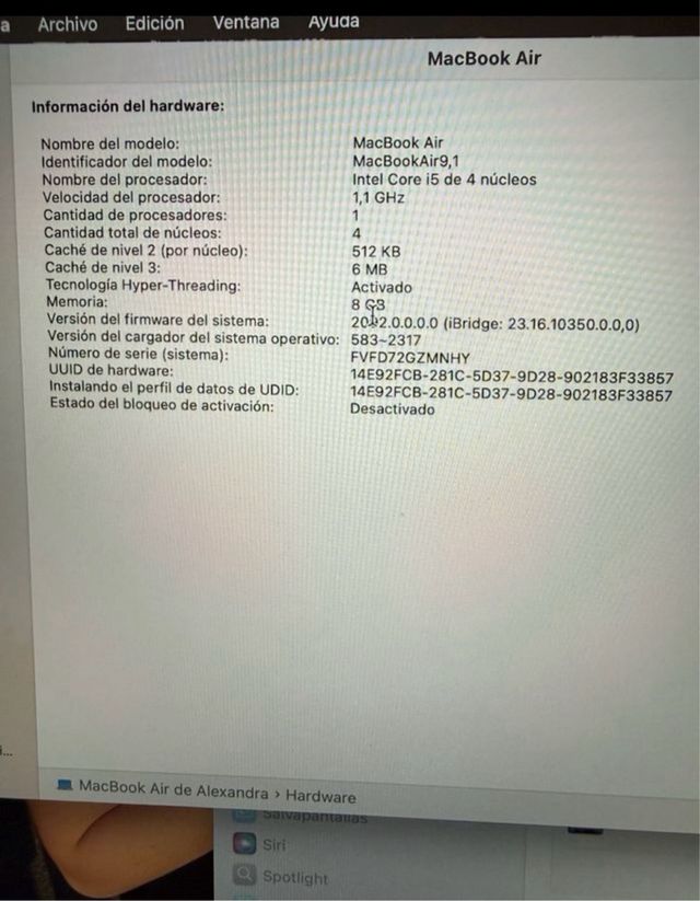 MacBook Air 2020 Plata