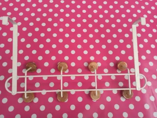 Appendiabiti da porta in metallo e legno