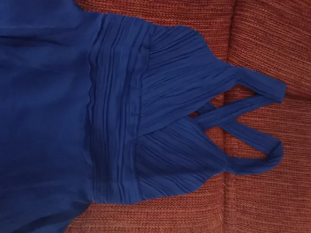 Vestido largo fiesta azul marino.