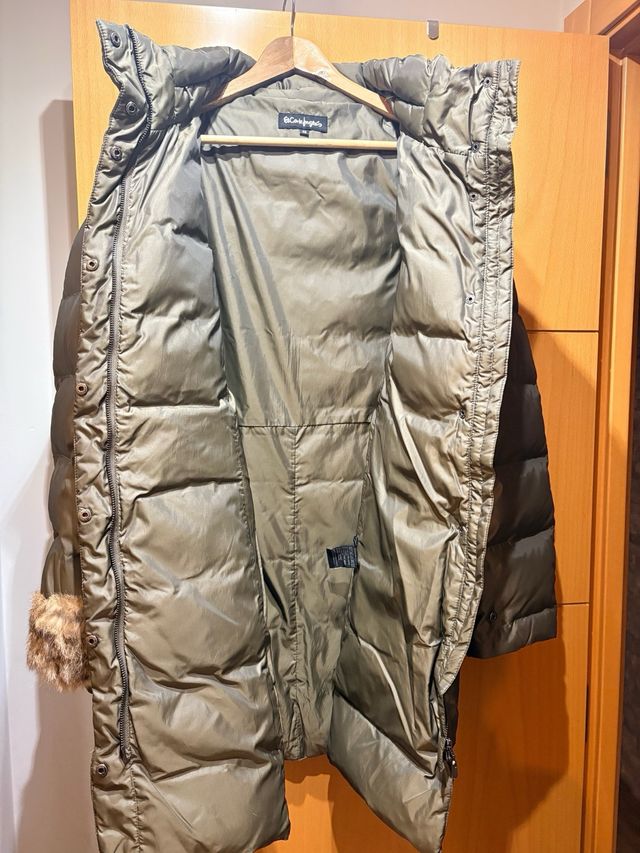 Abrigo acolchado mujer con pelo