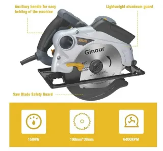 Sierra Circular Ginour 1500W Nueva