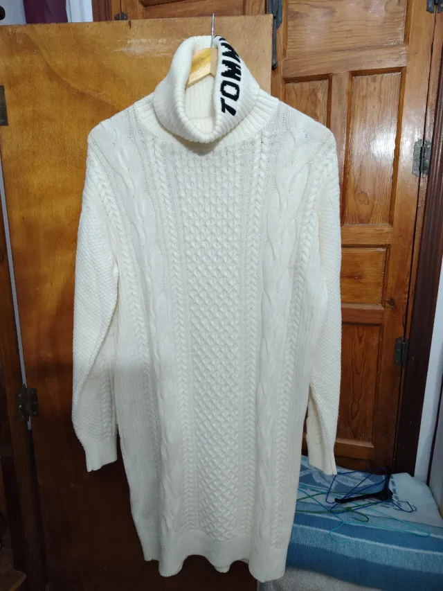 Maglione Tommy Hilfiger a Collo Alto Bianco