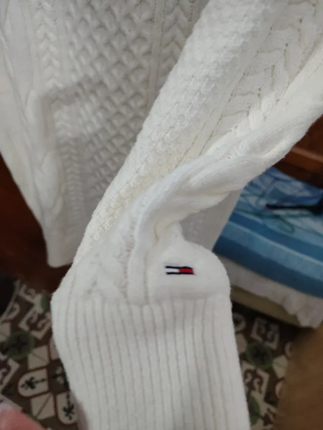 Maglione Tommy Hilfiger a Collo Alto Bianco