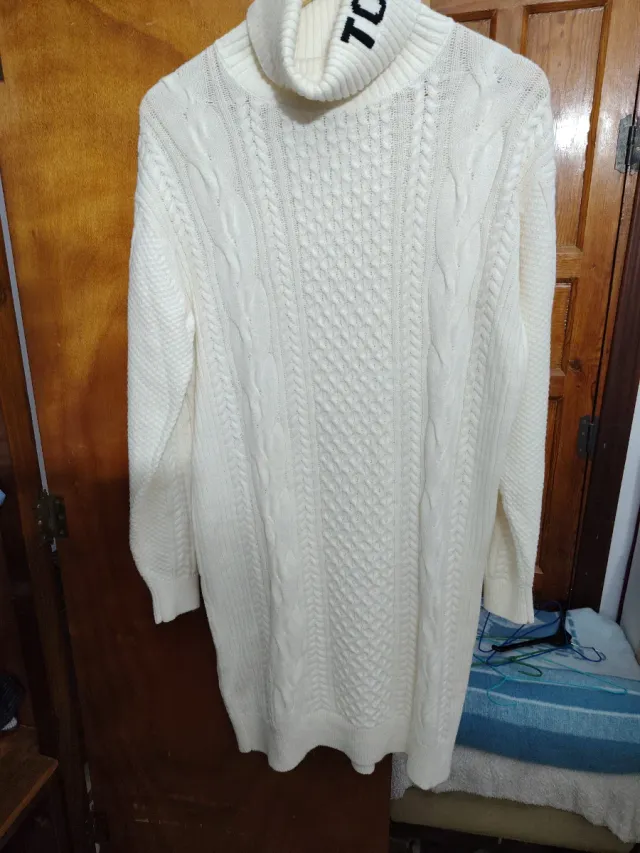 Maglione Tommy Hilfiger a Collo Alto Bianco