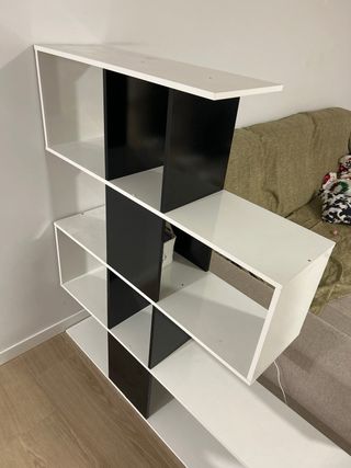Estantería modular blanca y negra 145cm x 145cm