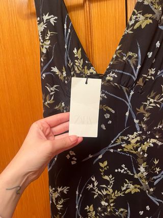 Vestido largo floral Zara Talla M