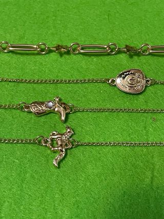 Set 4 Braccialetti Bigiotteria Dorati
