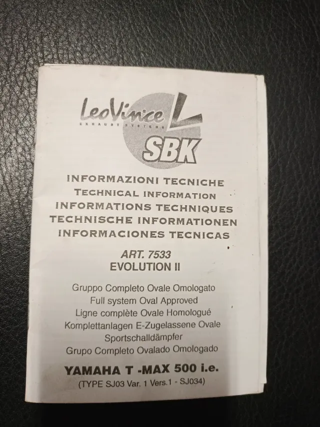 Escape LeoVince Titanium Tmax 500 ie año 2004-2007