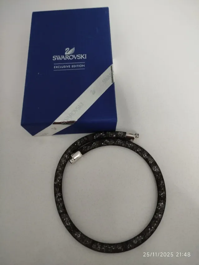 Collar Swarovski Gris y Plateado