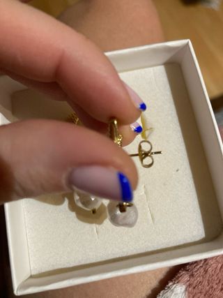 Pendientes Estrella de Mar Baño Oro 18k Perla