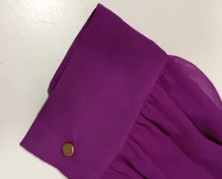 Blusa Zara Morada Transparente Volantes