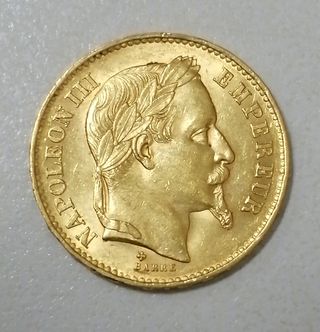 MONEDA ORO 20 FRANCOS 1869 NAPOLEON