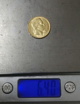 MONEDA ORO 20 FRANCOS 1869 NAPOLEON